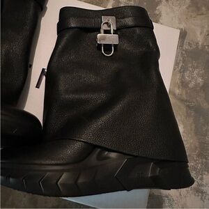 Givenchy Black Ankle Boots with Silver Accent